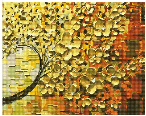 DIY 보석십자수 (캔버스형) 풍성한 황금꽃 50x40cm