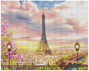 DIY 보석십자수 (캔버스형) 봄의 에펠탑 50x40cm