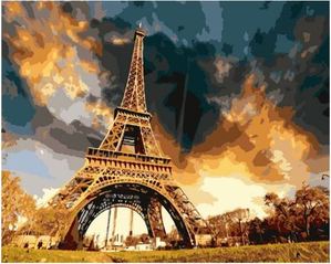 명화그리기-노을진 에펠탑 40×50cm