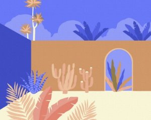 명화그리기(물감2배) 사막의 정원 40x50cm